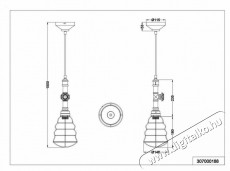 TRIO 307000188 GOTHAM 1 x E27 antik ez&uuml;st f&eacute;m 1 &aacute;g&uacute; f&uuml;ggeszt&eacute;k H&aacute;ztart&aacute;s / Otthon / K&uuml;lt&eacute;r - Vil&aacute;g&iacute;t&aacute;s / elektromoss&aacute;g - Fali / mennyezeti l&aacute;mpa - 395029