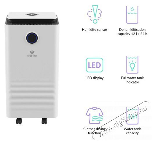 TRUELIFE AIR Dehumidifier DH5 Touch p&aacute;r&aacute;tlan&iacute;t&oacute; Sz&eacute;ps&eacute;g&aacute;pol&aacute;s / Eg&eacute;szs&eacute;g - L&eacute;gtiszt&iacute;t&oacute; / p&aacute;r&aacute;s&iacute;t&oacute; / p&aacute;r&aacute;tlan&iacute;t&oacute; - P&aacute;ramentes&iacute;tő - 481274