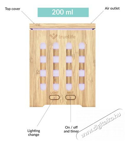 TRUELIFE AIR Diffuser D7 Bamboo diff&uacute;zor Sz&eacute;ps&eacute;g&aacute;pol&aacute;s / Eg&eacute;szs&eacute;g - L&eacute;gtiszt&iacute;t&oacute; / p&aacute;r&aacute;s&iacute;t&oacute; / p&aacute;r&aacute;tlan&iacute;t&oacute; - P&aacute;r&aacute;s&iacute;t&oacute; - 481102