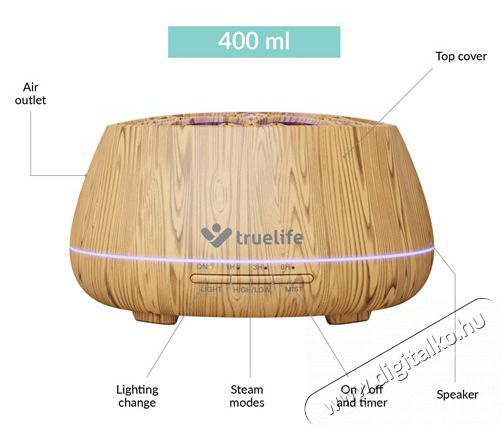 TRUELIFE AIR Diffuser D9 Smart diff&uacute;zor Sz&eacute;ps&eacute;g&aacute;pol&aacute;s / Eg&eacute;szs&eacute;g - L&eacute;gtiszt&iacute;t&oacute; / p&aacute;r&aacute;s&iacute;t&oacute; / p&aacute;r&aacute;tlan&iacute;t&oacute; - P&aacute;r&aacute;s&iacute;t&oacute; - 481103