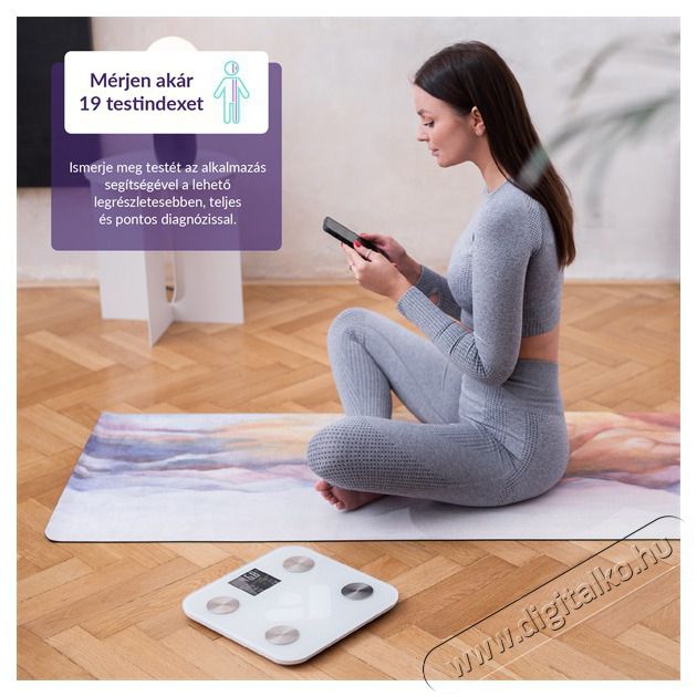 TRUELIFE FitScale W6 BT Bluetooth okosm&eacute;rleg Sz&eacute;ps&eacute;g&aacute;pol&aacute;s / Eg&eacute;szs&eacute;g - M&eacute;rleg - Szem&eacute;ly m&eacute;rleg - 480512
