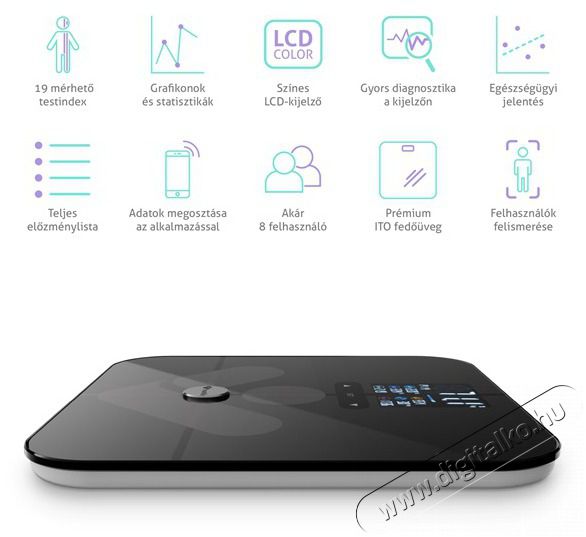 TRUELIFE FitScale W7 BT Black Bluetooth okosm&eacute;rleg Sz&eacute;ps&eacute;g&aacute;pol&aacute;s / Eg&eacute;szs&eacute;g - M&eacute;rleg - Szem&eacute;ly m&eacute;rleg - 480224