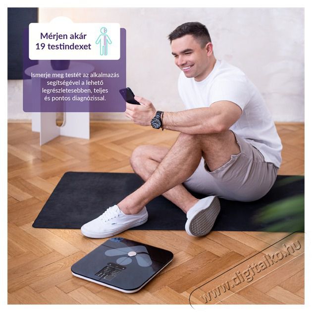 TRUELIFE FitScale W7 BT Black Bluetooth okosm&eacute;rleg Sz&eacute;ps&eacute;g&aacute;pol&aacute;s / Eg&eacute;szs&eacute;g - M&eacute;rleg - Szem&eacute;ly m&eacute;rleg - 480224