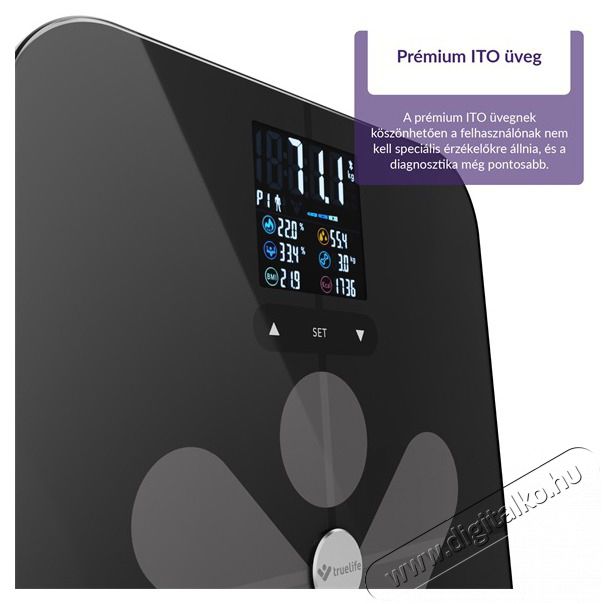 TRUELIFE FitScale W7 BT Black Bluetooth okosm&eacute;rleg Sz&eacute;ps&eacute;g&aacute;pol&aacute;s / Eg&eacute;szs&eacute;g - M&eacute;rleg - Szem&eacute;ly m&eacute;rleg - 480224