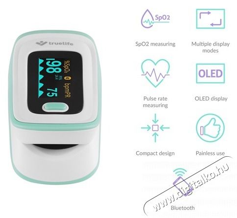 TRUELIFE Oximeter X5 BT pulzoxim&eacute;ter Sz&eacute;ps&eacute;g&aacute;pol&aacute;s / Eg&eacute;szs&eacute;g - V&eacute;rnyom&aacute;sm&eacute;rő - Kieg&eacute;sz&iacute;tő - 484071