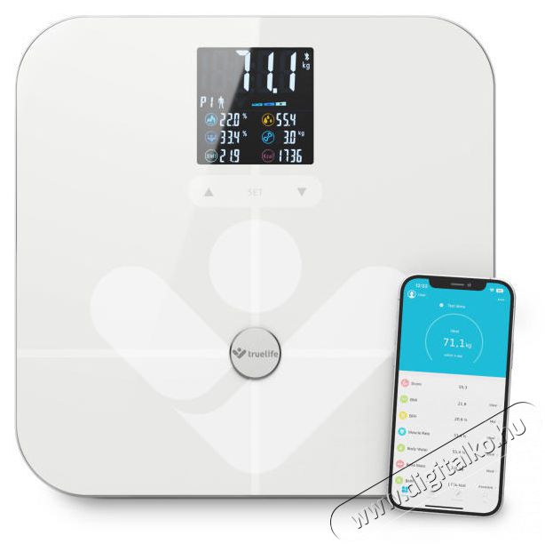 TRUELIFE FitScale W7 BT White Bluetooth okosm&eacute;rleg Sz&eacute;ps&eacute;g&aacute;pol&aacute;s / Eg&eacute;szs&eacute;g - M&eacute;rleg - Szem&eacute;ly m&eacute;rleg - 485901