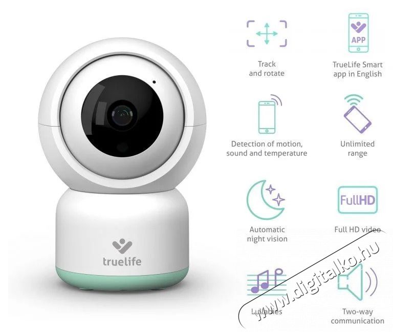 TRUELIFE NannyCam R3 Smart forg&oacute; b&eacute;biőr Smart alkalmaz&aacute;ssal Sz&eacute;ps&eacute;g&aacute;pol&aacute;s / Eg&eacute;szs&eacute;g - Baba mama term&eacute;k - B&eacute;biőr / babafigyelő - 501736