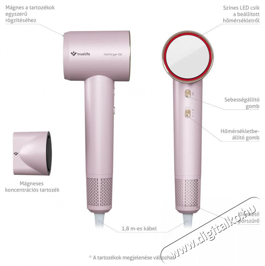 TRUELIFE HairDryer D6 Sz&eacute;ps&eacute;g&aacute;pol&aacute;s / Eg&eacute;szs&eacute;g - Haj&aacute;pol&aacute;s - Hajsz&aacute;r&iacute;t&oacute; - 510710