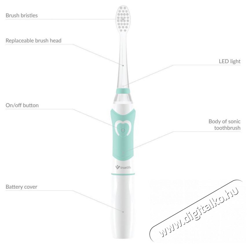 TRUELIFE SonicBrush Kid G Elektromos fogkefe Sz&eacute;ps&eacute;g&aacute;pol&aacute;s / Eg&eacute;szs&eacute;g - Sz&aacute;j / fog &aacute;pol&aacute;s - Elektromos fogkefe - 526513