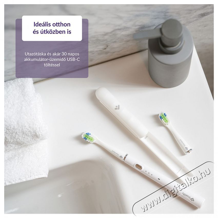 TRUELIFE SonicBrush Slim20 White Elektromos fogkefe Sz&eacute;ps&eacute;g&aacute;pol&aacute;s / Eg&eacute;szs&eacute;g - Sz&aacute;j / fog &aacute;pol&aacute;s - Elektromos fogkefe - 526515