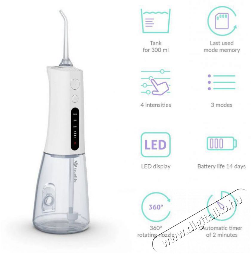 TRUELIFE AquaFloss Compact L100 Elektromos sz&aacute;jzuhany Sz&eacute;ps&eacute;g&aacute;pol&aacute;s / Eg&eacute;szs&eacute;g - Sz&aacute;j / fog &aacute;pol&aacute;s - Sz&aacute;jzuhany - 530302