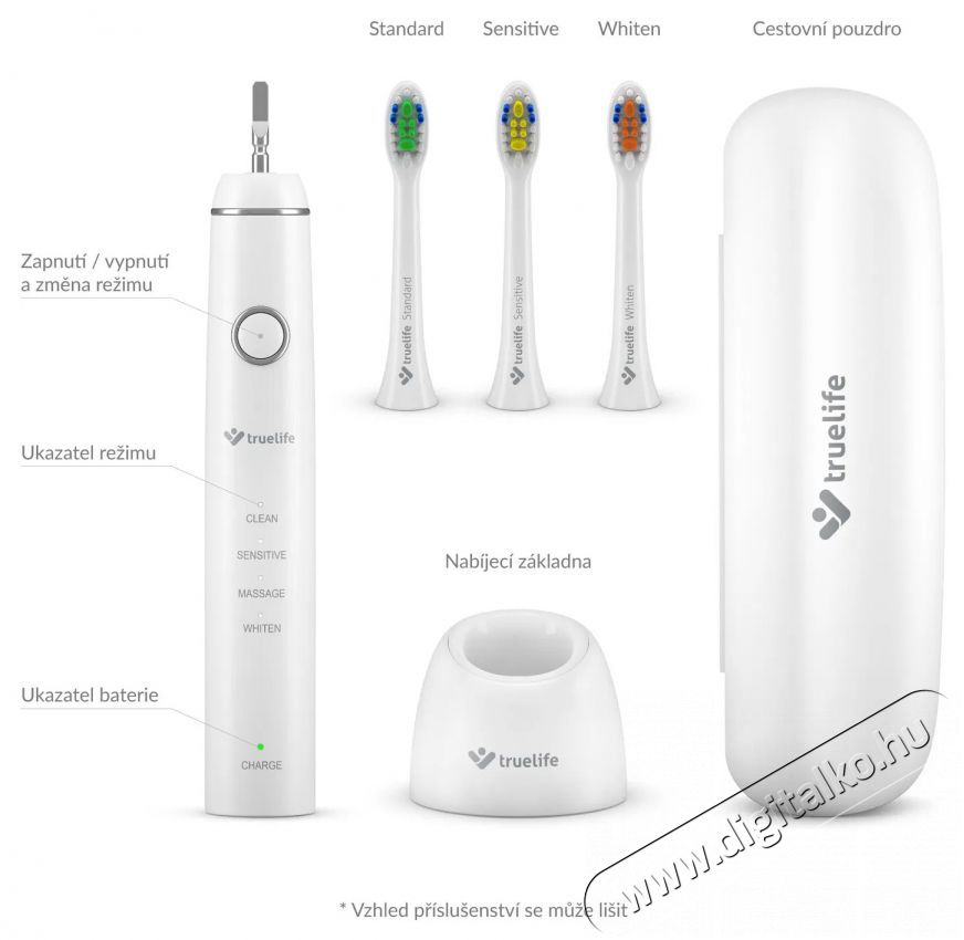 TRUELIFE SonicBrush Compact Duo Elektromos fogkefe Sz&eacute;ps&eacute;g&aacute;pol&aacute;s / Eg&eacute;szs&eacute;g - Sz&aacute;j / fog &aacute;pol&aacute;s - Elektromos fogkefe - 526506