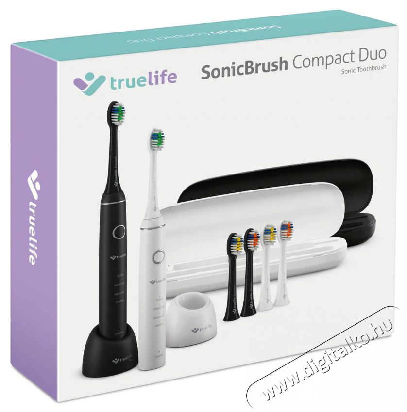 TRUELIFE SonicBrush Compact Duo Elektromos fogkefe Sz&eacute;ps&eacute;g&aacute;pol&aacute;s / Eg&eacute;szs&eacute;g - Sz&aacute;j / fog &aacute;pol&aacute;s - Elektromos fogkefe - 526506