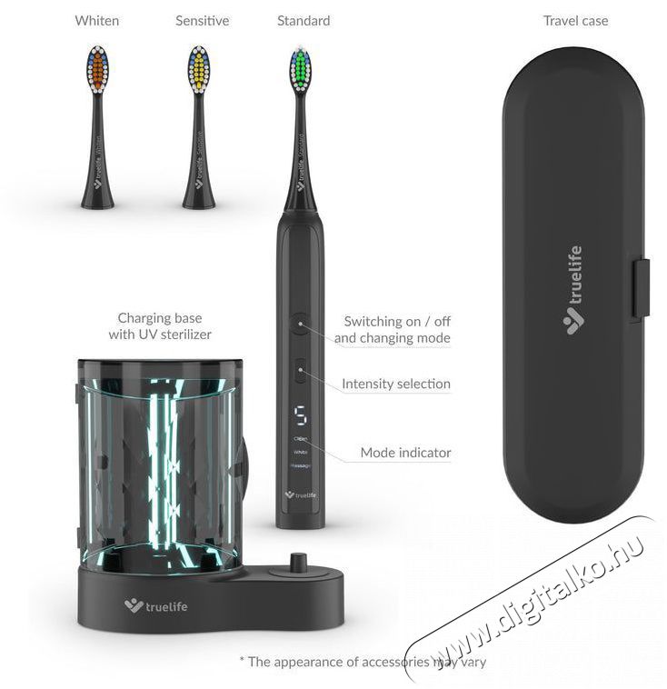 TRUELIFE SonicBrush K150 UV Elektromos fogkefe Sz&eacute;ps&eacute;g&aacute;pol&aacute;s / Eg&eacute;szs&eacute;g - Sz&aacute;j / fog &aacute;pol&aacute;s - Elektromos fogkefe - 526512