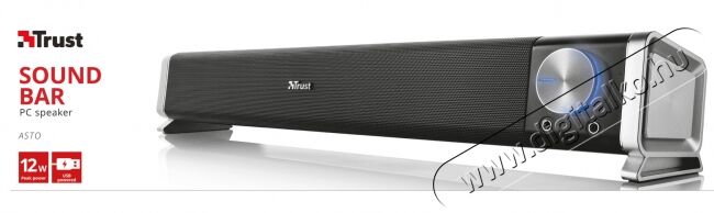Trust Asto Sound Bar 2.0 12W fekete PC hangsz&oacute;r&oacute; - 21046 Iroda &eacute;s sz&aacute;m&iacute;t&aacute;stechnika - PC hangsz&oacute;r&oacute; / hangfal - 313280
