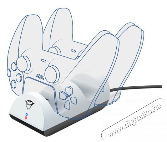 Trust GXT 254 Duo PS5 kontroller t&ouml;ltő &aacute;llom&aacute;s - feh&eacute;r Iroda &eacute;s sz&aacute;m&iacute;t&aacute;stechnika - J&aacute;t&eacute;k konzol - Kieg&eacute;sz&iacute;tő - 379956
