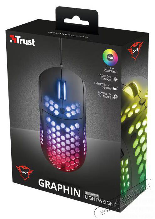 Trust Gaming GXT 960 Graphin Lightweight Mouse (23758)-USB Gaming Eg&eacute;r - Fekete Iroda &eacute;s sz&aacute;m&iacute;t&aacute;stechnika - Eg&eacute;r - Vezet&eacute;kes eg&eacute;r - 401263