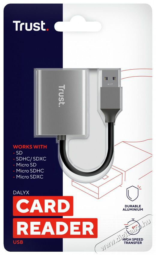 Trust Dalyx Fast USB3.2 microSD/SD k&aacute;rtyaolvas&oacute; Mem&oacute;ria k&aacute;rtya / Pendrive - K&aacute;rtya olvas&oacute; - 514850
