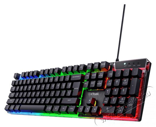 Trust GXT 835 Azor HUN vezet&eacute;kes fekete gamer billentyűzet Iroda &eacute;s sz&aacute;m&iacute;t&aacute;stechnika - Billentyűzet / billentyűzet szett - Vezet&eacute;kes - 514487