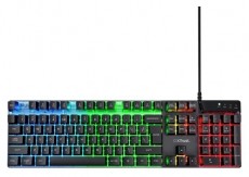 Trust GXT 835 Azor HUN vezet&eacute;kes fekete gamer billentyűzet Iroda &eacute;s sz&aacute;m&iacute;t&aacute;stechnika - Billentyűzet / billentyűzet szett - Vezet&eacute;kes - 514487