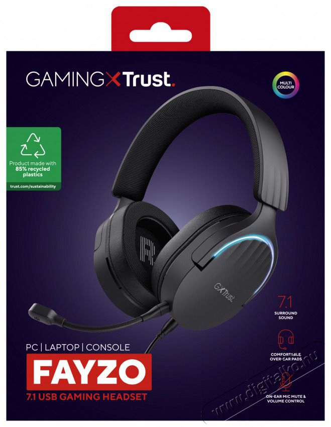 Trust GXT490 Fayzo 7.1 USB vezet&eacute;kes fekete gamer headset Audio-Video / Hifi / Multim&eacute;dia - F&uuml;l &eacute;s Fejhallgat&oacute;k - Fejhallgat&oacute; mikrofonnal / headset - 514844