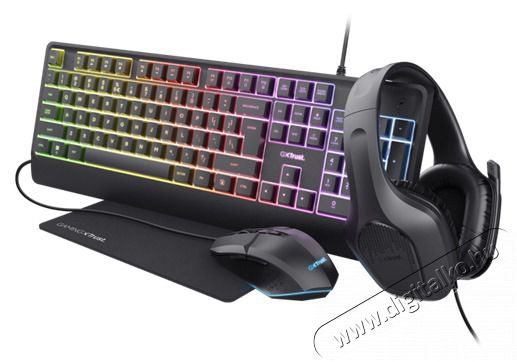 Trust GXT792 Quadrox 4in1 gamer csomag - billentyűzet,eg&eacute;r,eg&eacute;rpad &eacute;s headset Iroda &eacute;s sz&aacute;m&iacute;t&aacute;stechnika - Billentyűzet / billentyűzet szett - Vezet&eacute;kes - 514867
