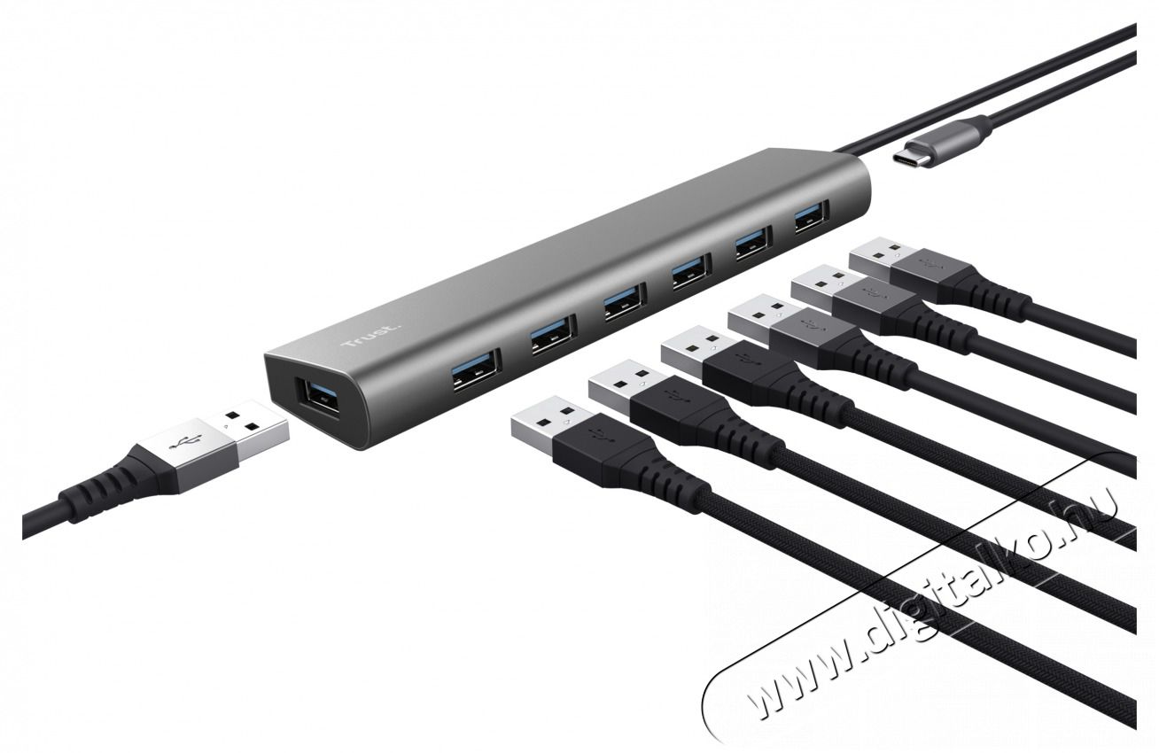 Trust Halyx 7 portos USB HUB Iroda &eacute;s sz&aacute;m&iacute;t&aacute;stechnika - Notebook kieg&eacute;sz&iacute;tő - USB hub / eloszt&oacute; - 514851