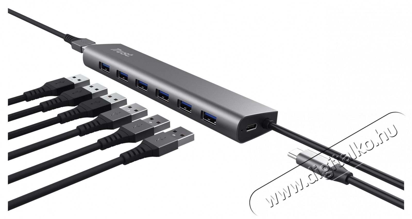 Trust Halyx 7 portos USB HUB Iroda &eacute;s sz&aacute;m&iacute;t&aacute;stechnika - Notebook kieg&eacute;sz&iacute;tő - USB hub / eloszt&oacute; - 514851