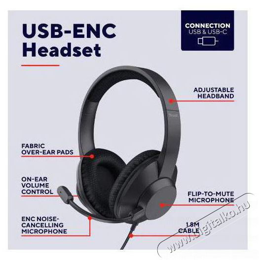 Trust AYDA MAX USB Audio-Video / Hifi / Multim&eacute;dia - F&uuml;l &eacute;s Fejhallgat&oacute;k - Fejhallgat&oacute; - 519239