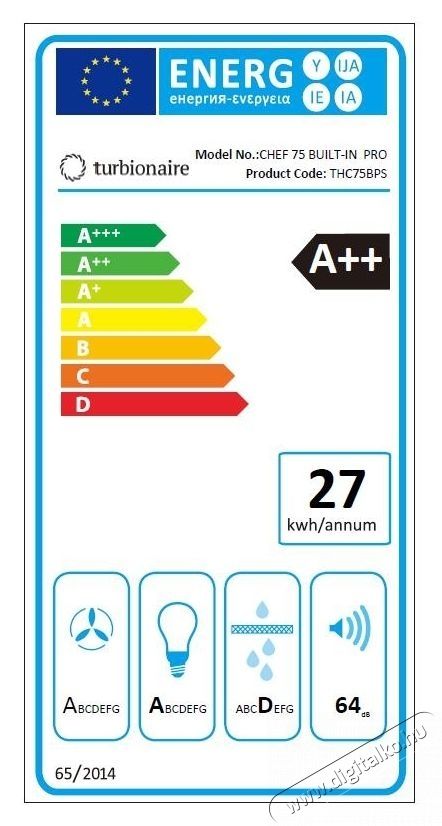 Turbionaire THC75BPS, Be&eacute;p&iacute;thető p&aacute;raelsz&iacute;v&oacute; Konyhai term&eacute;kek - P&aacute;raelsz&iacute;v&oacute; - Be&eacute;p&iacute;thető / kih&uacute;zhat&oacute; - 533903