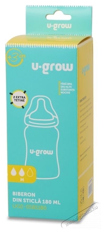 U-Grow &Uuml;vegpalack, 180 ml, 2 extra cumival Sz&eacute;ps&eacute;g&aacute;pol&aacute;s / Eg&eacute;szs&eacute;g - Baba mama term&eacute;k - Cumis&uuml;veg / cumi / etet&eacute;s kieg&eacute;sz&iacute;tő - 533935