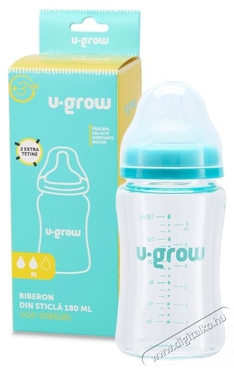 U-Grow &Uuml;vegpalack, 180 ml, 2 extra cumival Sz&eacute;ps&eacute;g&aacute;pol&aacute;s / Eg&eacute;szs&eacute;g - Baba mama term&eacute;k - Cumis&uuml;veg / cumi / etet&eacute;s kieg&eacute;sz&iacute;tő - 533935