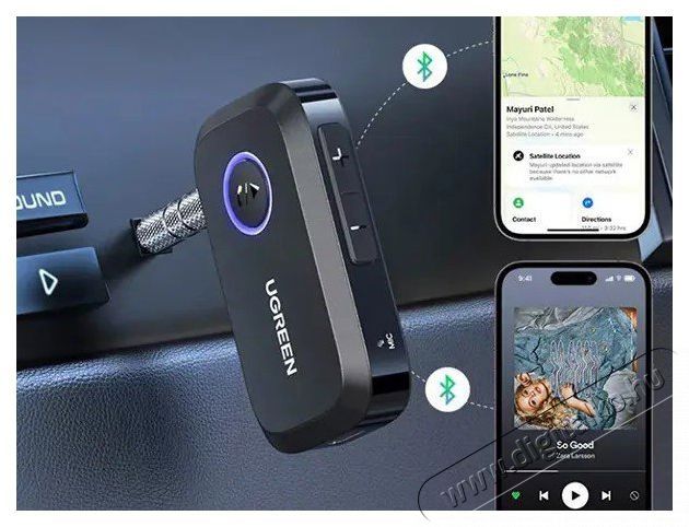 Ugreen Car Bluetooth Audio Receiver Aut&oacute;hifi / Aut&oacute; felszerel&eacute;s - Aut&oacute;s / aut&oacute;hifi kieg&eacute;sz&iacute;tő - Egy&eacute;b aut&oacute;s kieg&eacute;sz&iacute;tő - 529111