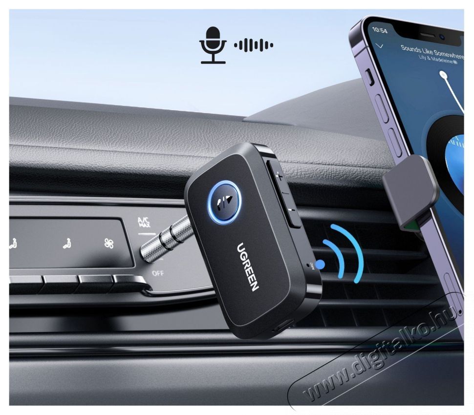 Ugreen Car Bluetooth Audio Receiver Aut&oacute;hifi / Aut&oacute; felszerel&eacute;s - Aut&oacute;s / aut&oacute;hifi kieg&eacute;sz&iacute;tő - Egy&eacute;b aut&oacute;s kieg&eacute;sz&iacute;tő - 529111