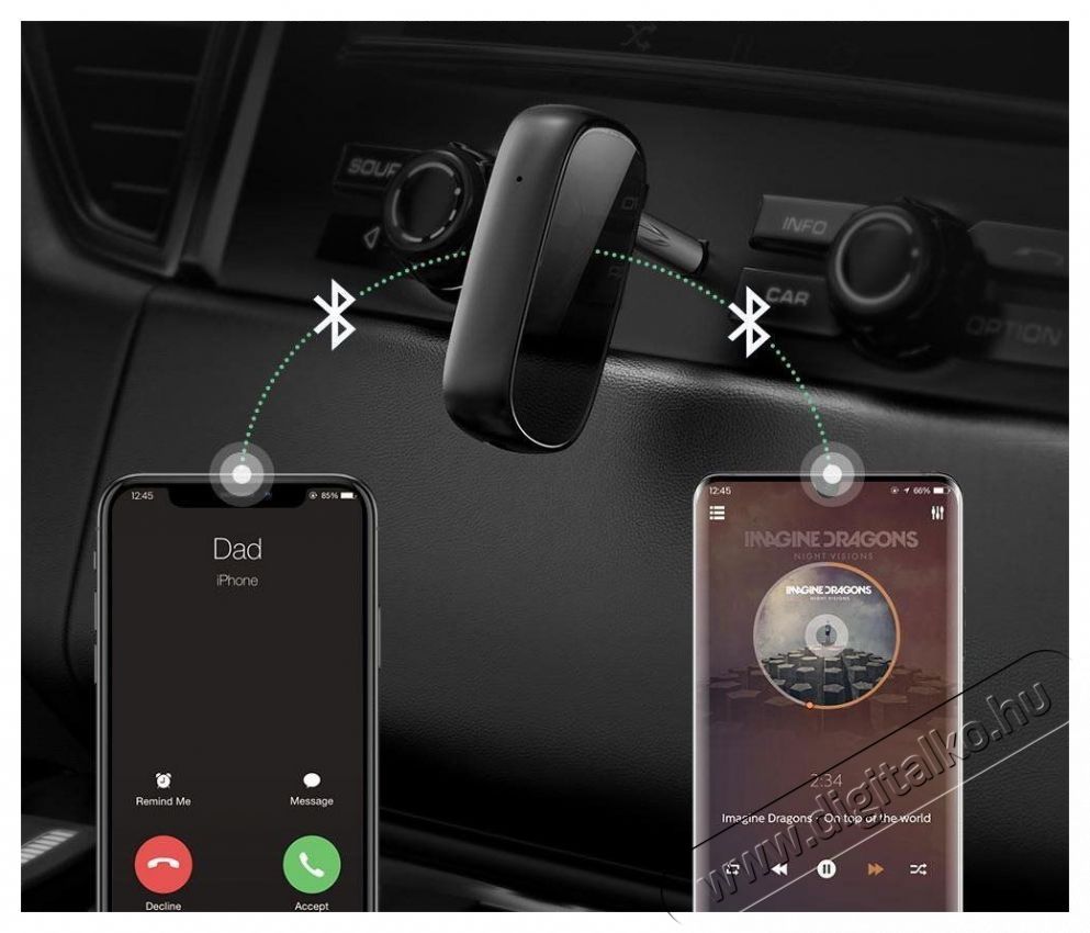 Ugreen Car & Home Bluetooth 5.0 Receiver aptX Audio Adapter Handsfree Black Aut&oacute;hifi / Aut&oacute; felszerel&eacute;s - Aut&oacute;s / aut&oacute;hifi kieg&eacute;sz&iacute;tő - Egy&eacute;b aut&oacute;s kieg&eacute;sz&iacute;tő - 529109