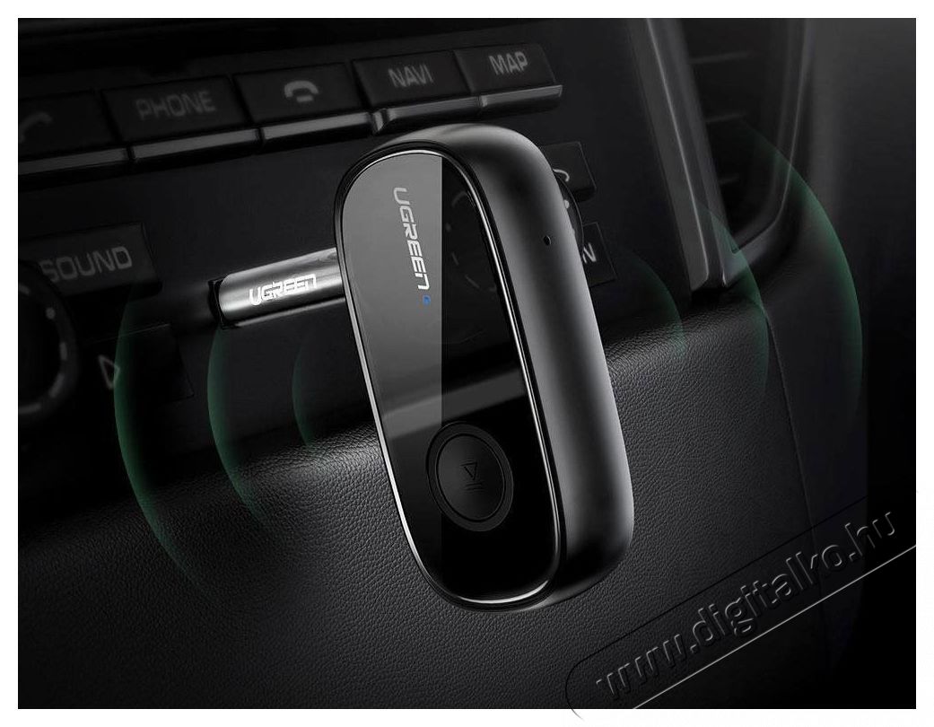 Ugreen Car & Home Bluetooth 5.0 Receiver aptX Audio Adapter Handsfree Black Aut&oacute;hifi / Aut&oacute; felszerel&eacute;s - Aut&oacute;s / aut&oacute;hifi kieg&eacute;sz&iacute;tő - Egy&eacute;b aut&oacute;s kieg&eacute;sz&iacute;tő - 529109