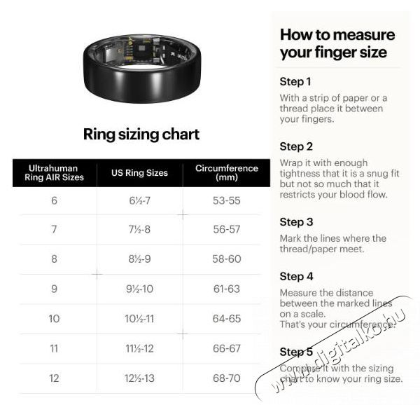 Ultrahuman Ring Air Aster Black, 5 Mobil / Kommunik&aacute;ci&oacute; / Smart - Okos eszk&ouml;z - Egy&eacute;b okos eszk&ouml;z - 528244