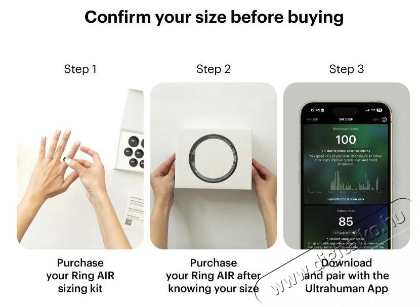 Ultrahuman Ring Air Aster Black, 5 Mobil / Kommunik&aacute;ci&oacute; / Smart - Okos eszk&ouml;z - Egy&eacute;b okos eszk&ouml;z - 528244