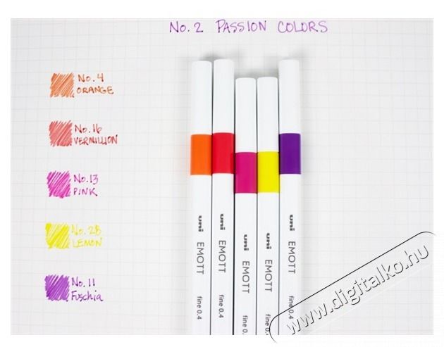 UNI Emott No.2 Passion Colors 5db-os vegyes sz&iacute;nű tűfilc k&eacute;szlet Iroda &eacute;s sz&aacute;m&iacute;t&aacute;stechnika - Egy&eacute;b sz&aacute;m&iacute;t&aacute;stechnikai term&eacute;k - 427244