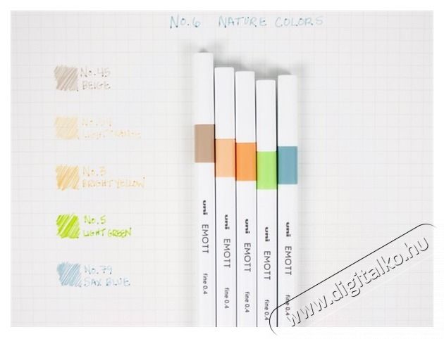 UNI Emott No.6 Nature Colors 5db-os vegyes sz&iacute;nű tűfilc k&eacute;szlet Iroda &eacute;s sz&aacute;m&iacute;t&aacute;stechnika - Egy&eacute;b sz&aacute;m&iacute;t&aacute;stechnikai term&eacute;k - 427247