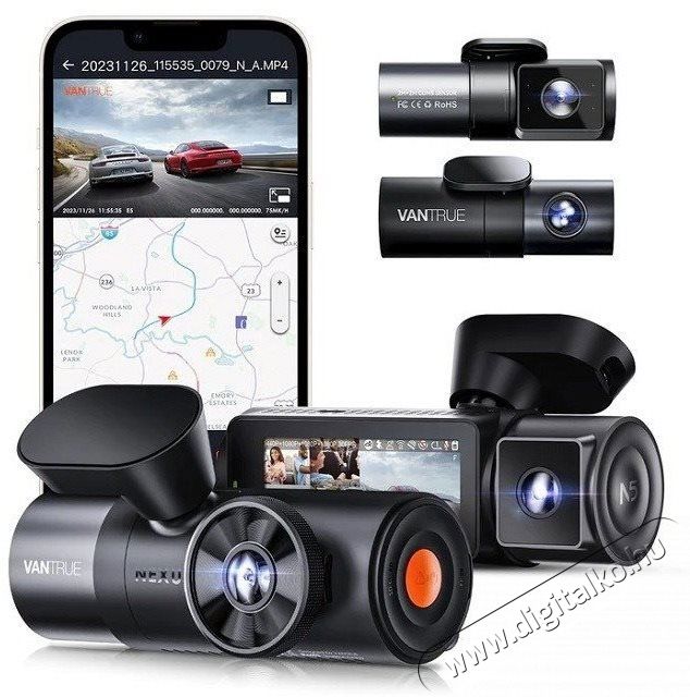 Vantrue N5 Aut&oacute;s kamera Aut&oacute;hifi / Aut&oacute; felszerel&eacute;s - Tolat&oacute; radar / kamera - Tolat&oacute; radar / kamera - 531412