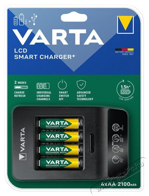 Varta 57684101441 LCD Smart Charger/4db/AA/2100mAh akku/akku t&ouml;ltő Akkuk &eacute;s t&ouml;ltők - Elem m&eacute;retű akku &eacute;s t&ouml;ltő - Szettben - 386620