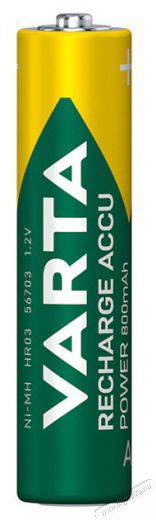 Varta 56703101494 AAA 800mAh NiMh akku 3+1 db/bliszter Akkuk &eacute;s t&ouml;ltők - Elem m&eacute;retű akku &eacute;s t&ouml;ltő - Akku - 388047