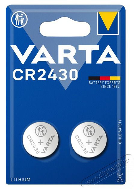 Varta 6430101402 CR2430 l&iacute;tium gombelem 2db/bliszter Akkuk &eacute;s t&ouml;ltők - Elem - 388029