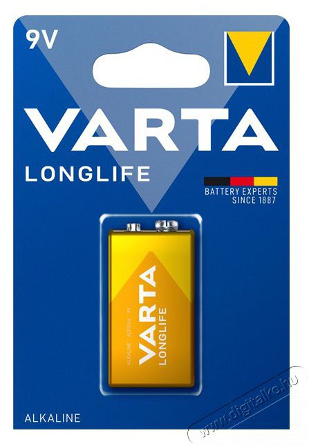 Varta 4122101411 Longlife alk&aacute;li 9V elem 1db/bliszter Akkuk &eacute;s t&ouml;ltők - Elem - 388280