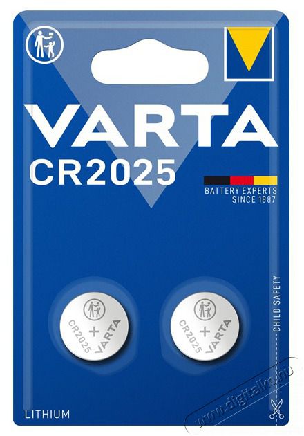 Varta 6025101402 CR2025 lithium gombelem 2db/bliszter Akkuk &eacute;s t&ouml;ltők - Elem - 388222