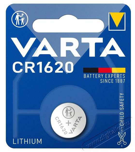 Varta 6620112401 CR1620 l&iacute;tium gombelem 1db/bliszter Akkuk &eacute;s t&ouml;ltők - Elem - 388267