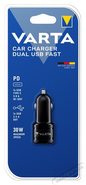 Varta 57932101401 Car Charger Dual USB Fast 1xUSB/1xUSB-C aut&oacute;s t&ouml;ltő Aut&oacute;hifi / Aut&oacute; felszerel&eacute;s - Aut&oacute;s kihangos&iacute;t&oacute; - Aut&oacute;s kihangos&iacute;t&oacute; - 398739