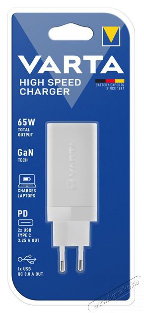 Varta 57956101401 High Speed 1xUSB/2x USB-C kimenet h&aacute;l&oacute;zati t&ouml;ltő Mobil / Kommunik&aacute;ci&oacute; / Smart - Mobiltelefon kieg&eacute;sz&iacute;tő / tok - Kieg&eacute;sz&iacute;tő - 404980