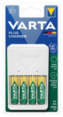 Varta 57657101451 Plug töltő + 4db AA 2100 mAh akkumulátor Fényképezőgép / kamera - Sport kamera tartozékok - Akkumulátor / töltő - 406748